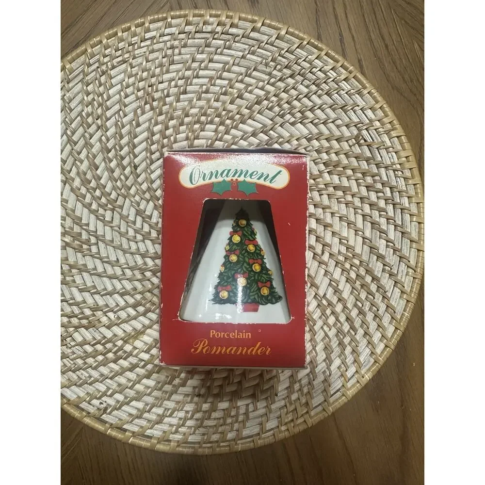 1989 Action Industries Porcelain Pomander Christmas Ornament w/ Box